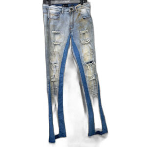 Waimea Stacked Fit Jeans Mfg. Distressed Men’s Blue Bi color 30x36 Grunge rocker